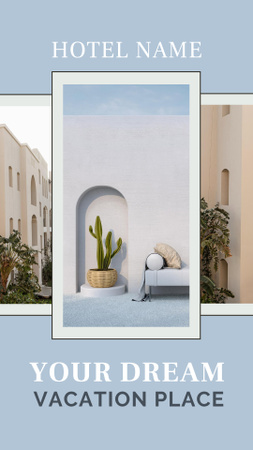 Anúncio de hotel de luxo em azul Instagram Video Story Modelo de Design