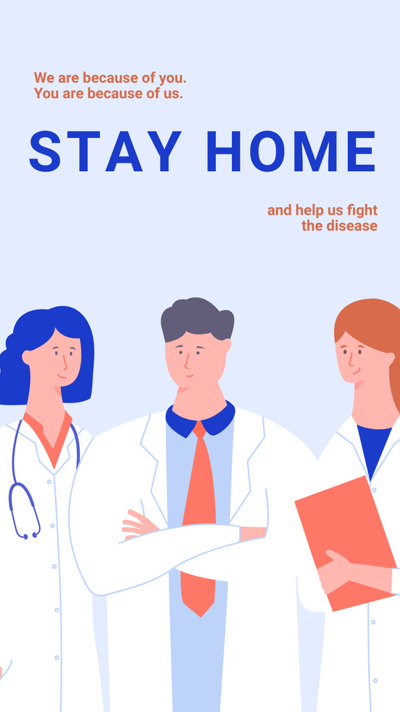 #Stayhome Coronavirus awareness with Doctors team Instagram Story – шаблон для дизайну