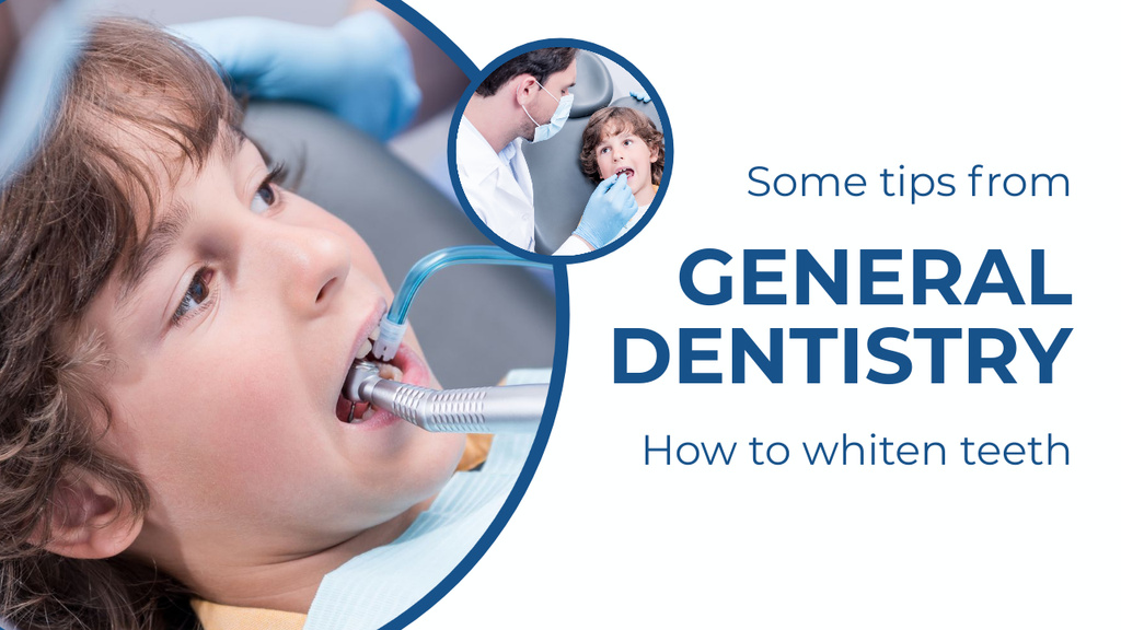 Ad of General Dentistry Services with Little Boy Youtube Thumbnailデザインテンプレート