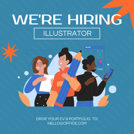 Cool Illustrators We Are Waiting For Your Resumes Instagram Design Template