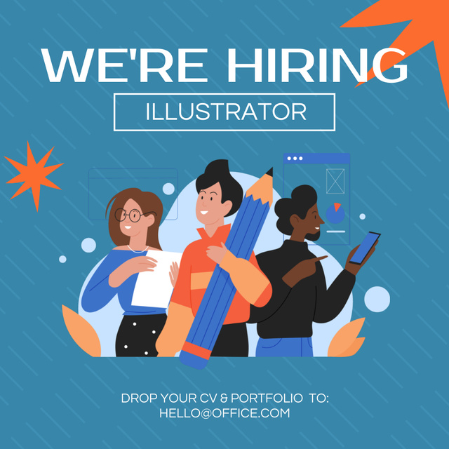 Template di design Cool Illustrators We Are Waiting For Your Resumes Instagram