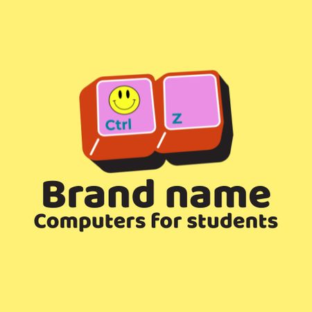 School Store Ad with Offer of Computers for Students Animated Logo Design Template