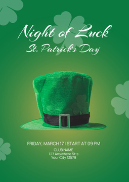 St. Patrick's Day Party Invitation with Green Clovers Online Poster A2  Template - VistaCreate