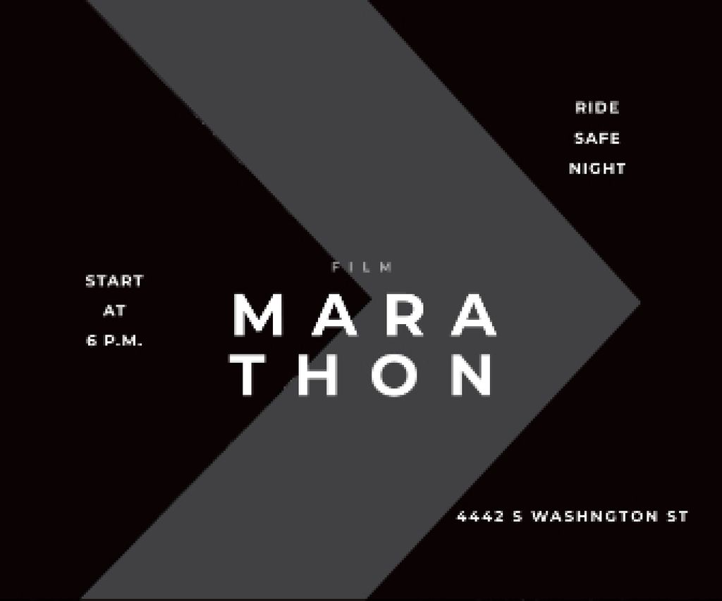Plantilla de diseño de Film Marathon poster Large Rectangle 