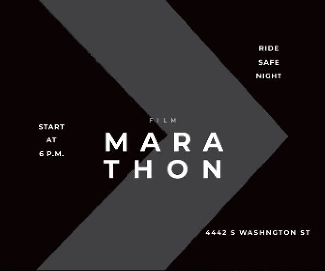 Film Marathon poster Large Rectangle Tasarım Şablonu