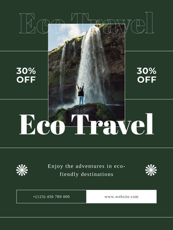 Eco Travel to Beautiful Destinations Poster US Design Template
