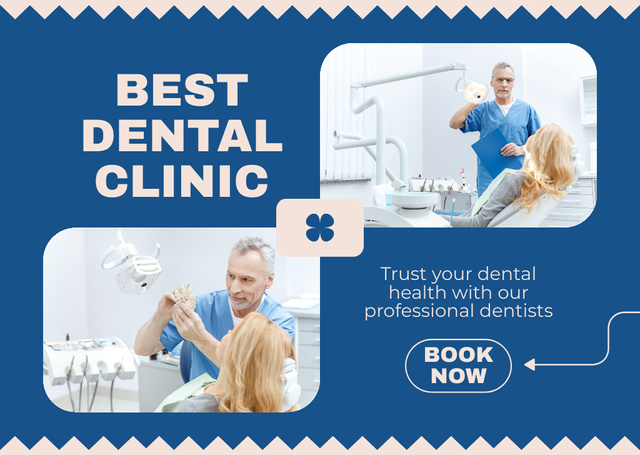Plantilla de diseño de Ad of Best Dental Clinic Card 