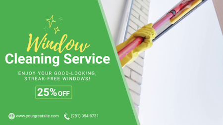 Serviços profissionais de limpeza de janelas com oferta de desconto Full HD video Modelo de Design