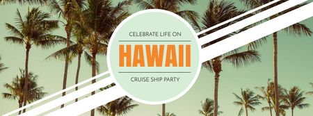 Platilla de diseño Hawaii Trip Offer with Palm Trees Facebook cover