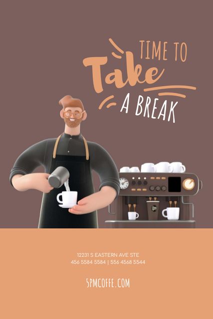 Barista Making Coffee by Machine Tumblr tervezősablon