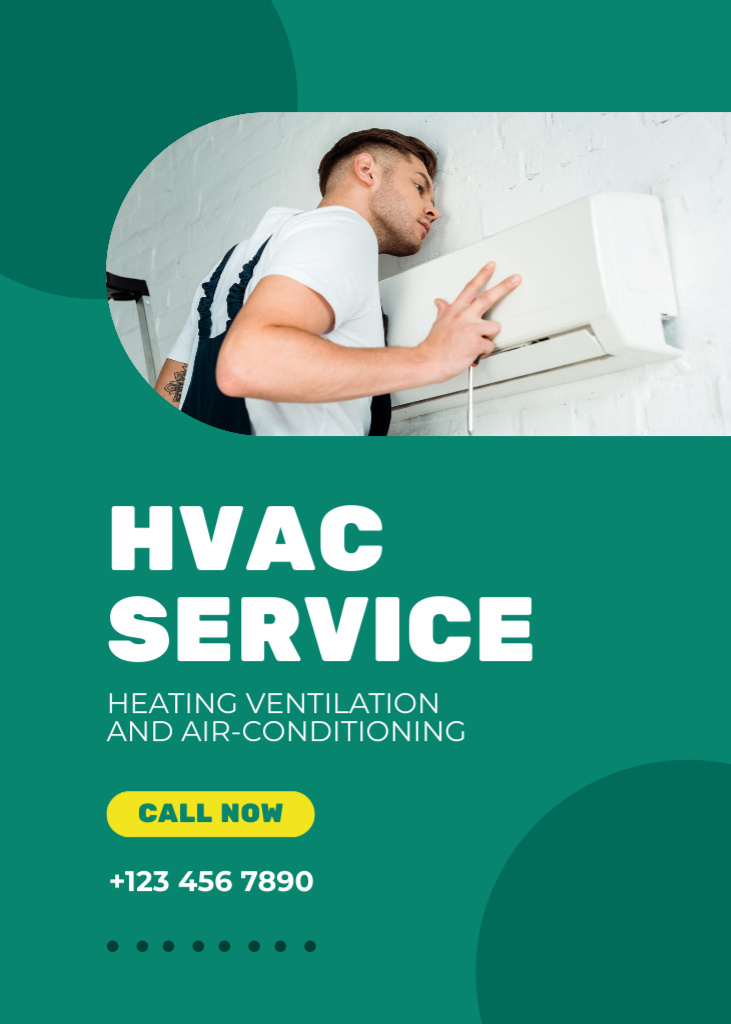 HVAC Systems Improvement Green Flayer Tasarım Şablonu