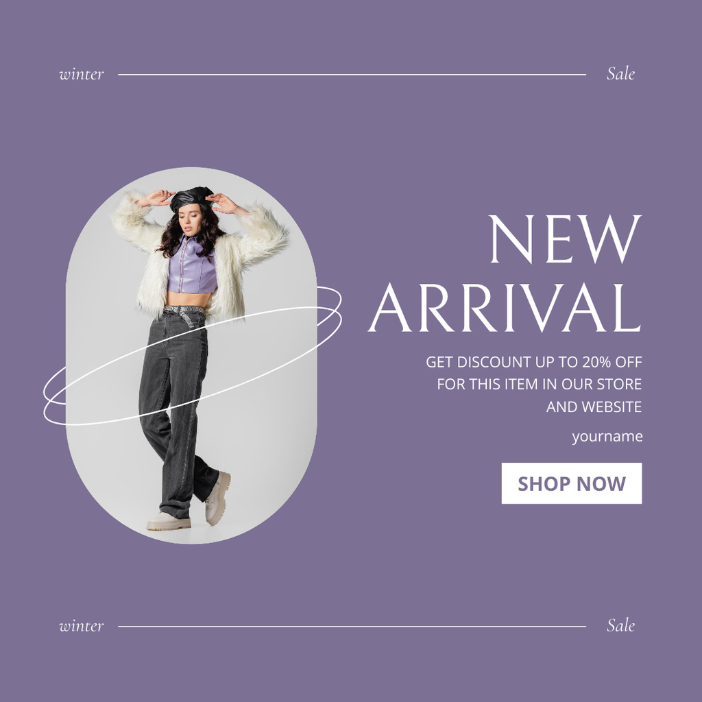Designvorlage New Arrival Fashion Collection Announcement für Instagram