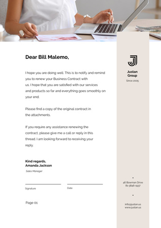 Business Contract confirmation Letterhead – шаблон для дизайну