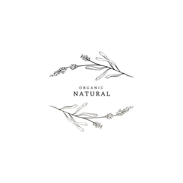 Skincare Products Store with Twig Sketches Logo 1080x1080pxデザインテンプレート