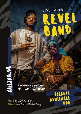 Rap Live Show Invitation Performers Band Flayer Design Template