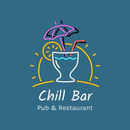 Bar and Restaurant Ad Animated Logo Design Template