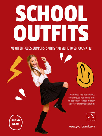 Back to School Announcement Poster US Modelo de Design