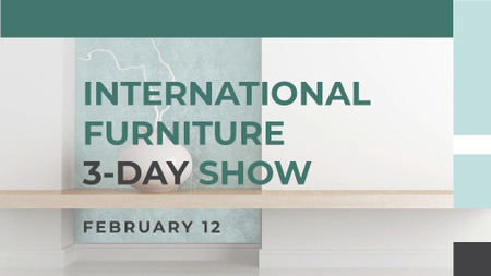 Furniture Show announcement Vase for home decor FB event cover Modelo de Design