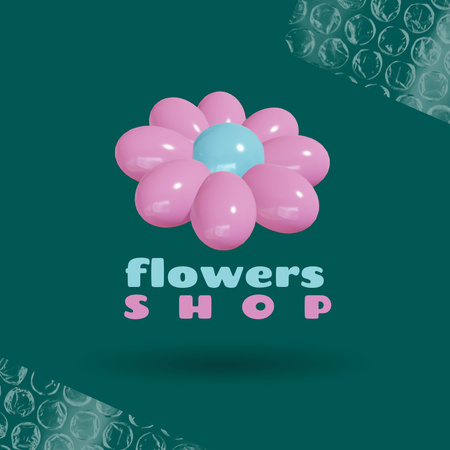 Template di design Awesome Flowers Shop Promotion With Floral Model Rotating Animated Logo