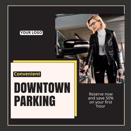 Discount on Convenient Parking Services Instagram AD Design Template