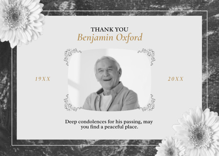 Condolence Messages on Death Postcard 5x7in Design Template
