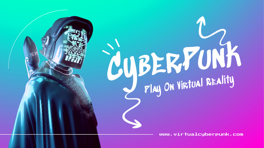 Cyberpunk On VR Youtube Thumbnail – шаблон для дизайна