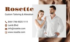 Custom Tailoring Services Ad with Couple in White Clothes