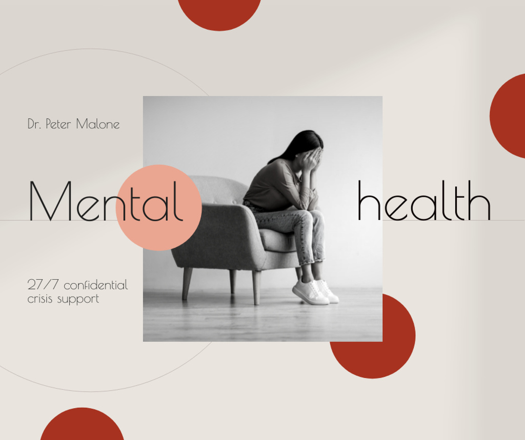 Designvorlage Woman suffering from Mental Health Problems für Facebook