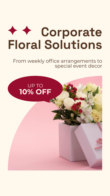 Plantilla de diseño de Floral Designs for Corporate Events at Discount Instagram Story 