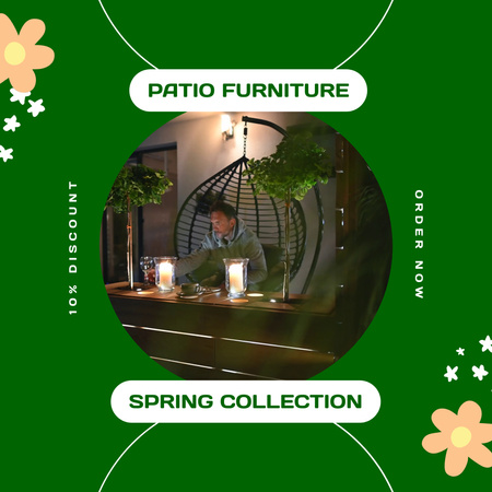 Patio Furniture Seasonal Sale Offer Animated Post Design Template