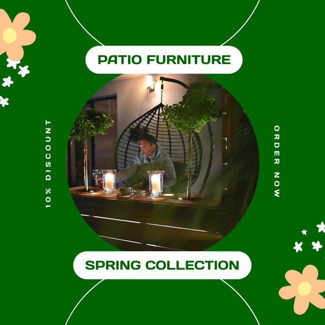 Patio Furniture Seasonal Sale Offer Animated Post Modelo de Design
