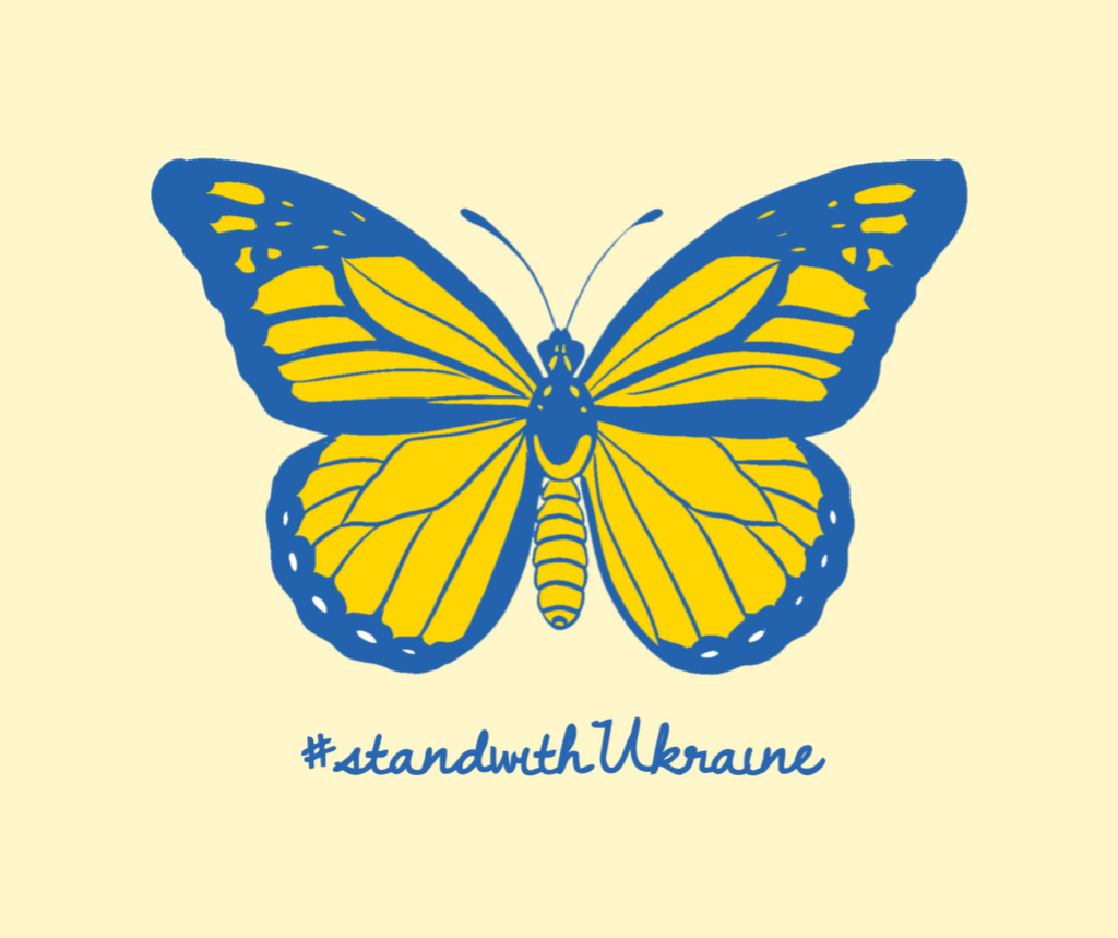 Template di design Butterfly in Ukrainian Flag Colors Facebook