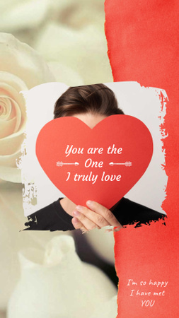 Young Man with Heart on Valentine's Day Instagram Video Story Design Template