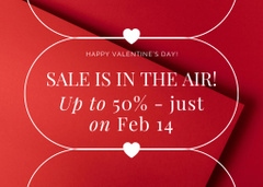 Sale Announcement With Discounts And Greetings on Valentine's Day