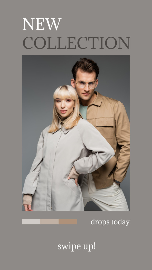 Designvorlage Female and Male Fashion Clothes Ad für Instagram Story