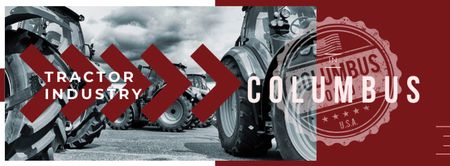 Tractors working in field Facebook cover Design Template