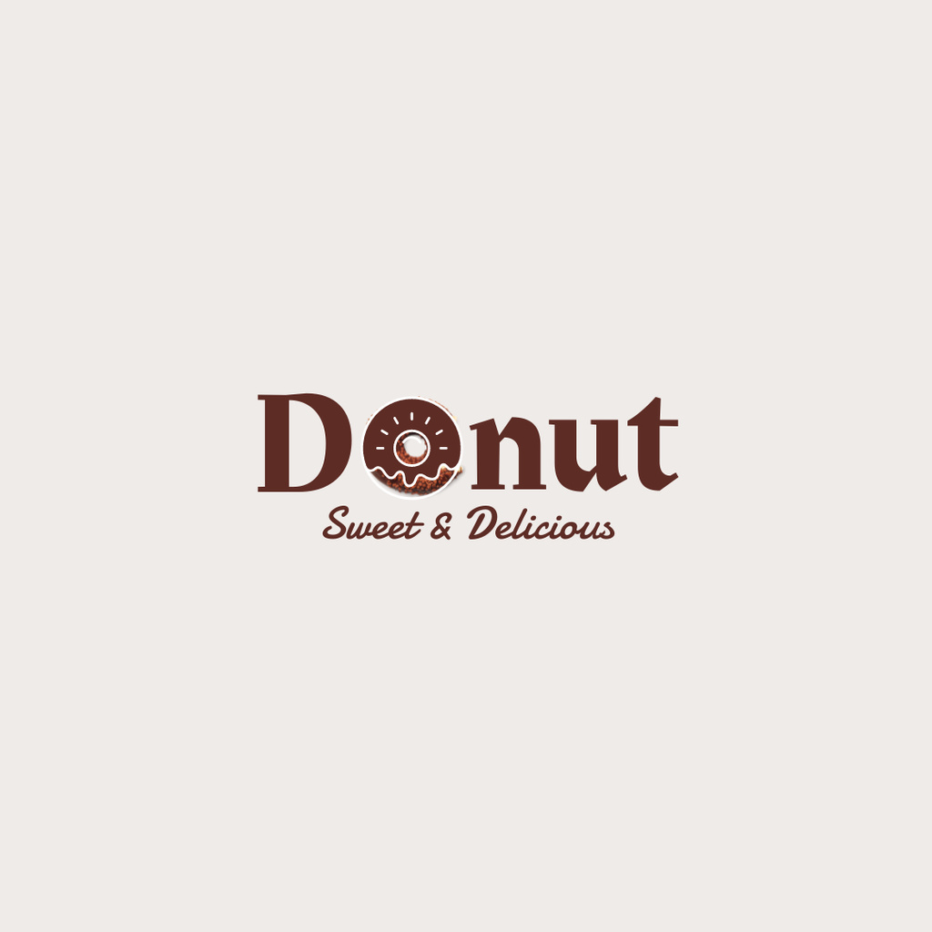 Illustration of Donut for Emblem Logo 1080x1080pxデザインテンプレート