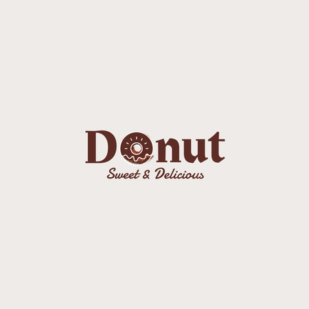 Illustration of Donut for Emblem Logo 1080x1080px Tasarım Şablonu