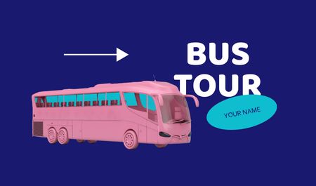 Ontwerpsjabloon van Business card van Bus Travel Tour Announcement