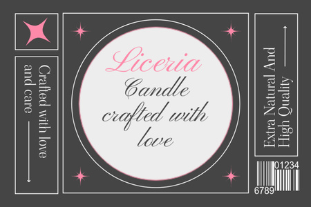 Crafted Candle With Slogan And Brief Description Label Design Template