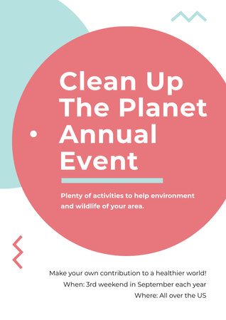 Ontwerpsjabloon van Poster A3 van Annual Ecological Event Announcement