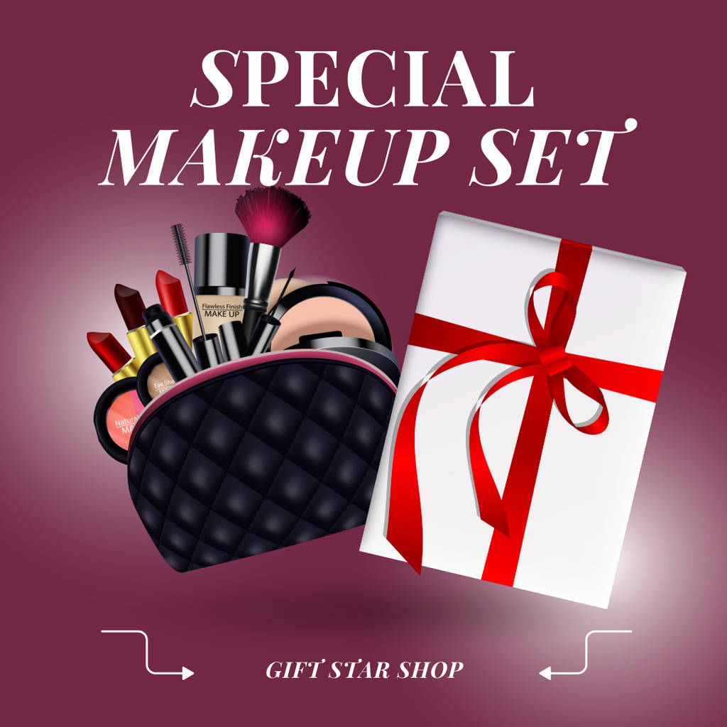 Plantilla de diseño de Gift Special Makeup Set Offer Instagram 