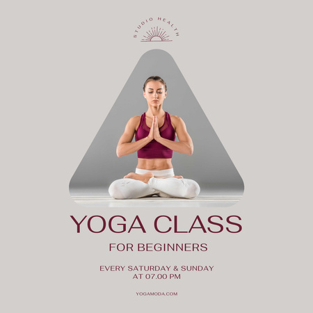 Modèle de visuel Annonce de cours de yoga pour débutants - Instagram