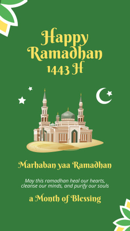 Designvorlage Wünsche zum heiligen Ramadan-Monat für Instagram Story
