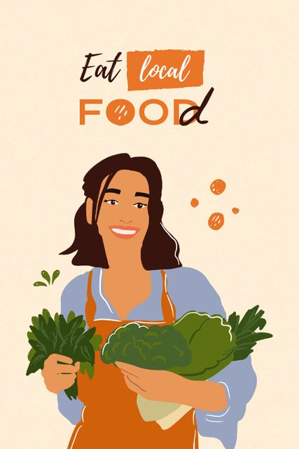 Designvorlage Vegan Lifestyle Concept with Woman holding Vegetables für Tumblr