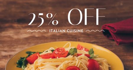 Tasty Italian Dish Offer with Discount Facebook AD Design Template