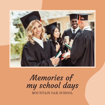 School Graduation Album with Graduators Photo Book – шаблон для дизайна