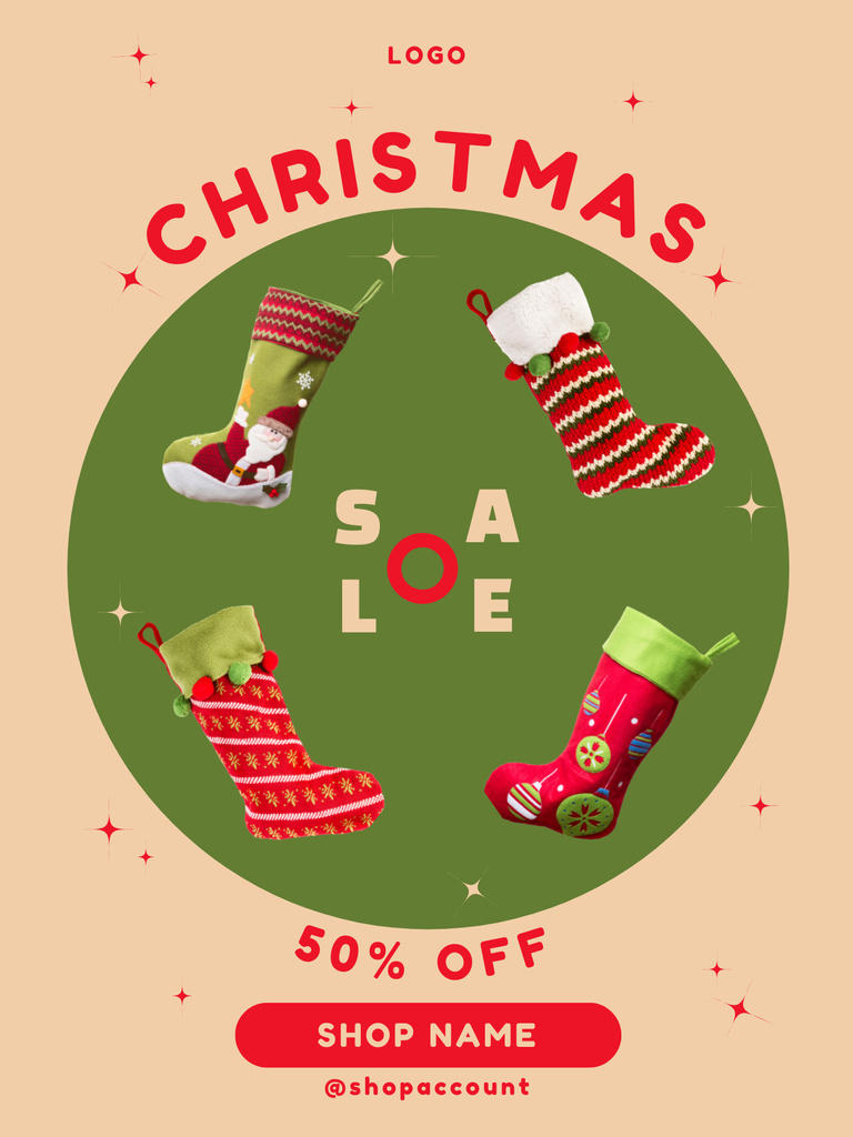 Christmas Gifts for Socks Poster US Design Template