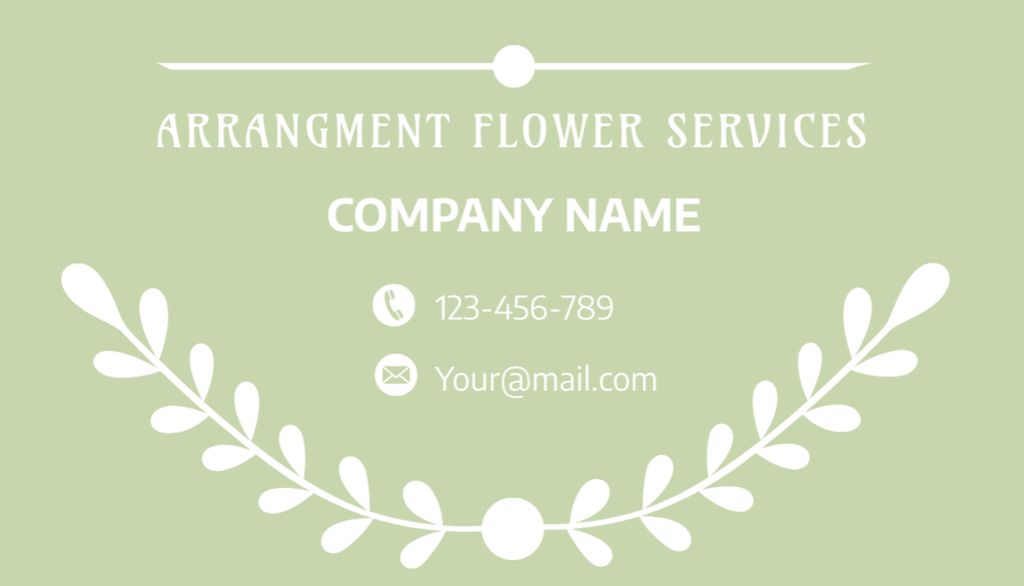 Flower Arrangement and Decor Services Business Card USデザインテンプレート
