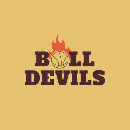 Sport Team Emblem with Basketball Ball Logo 1080x1080px Šablona návrhu